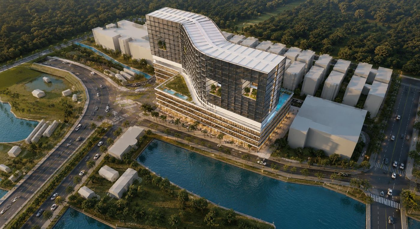 Aerial view of the Al-Safa Tower development in Uttara, Dhaka